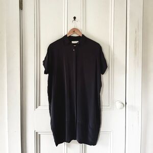 Everlane Navy Silk Square Dress